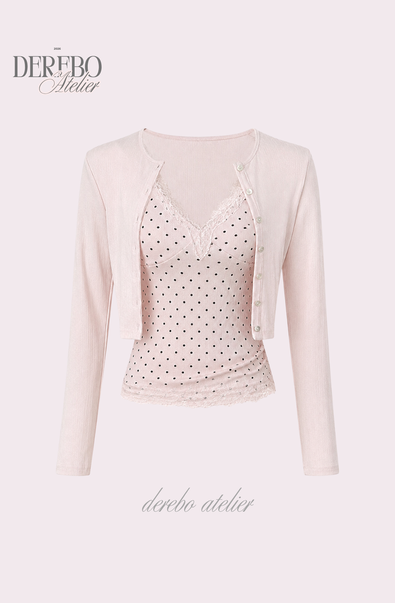 Baby Dot Camisole Cardigan Set (SET)