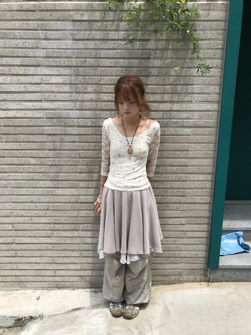 mile button layered skirt