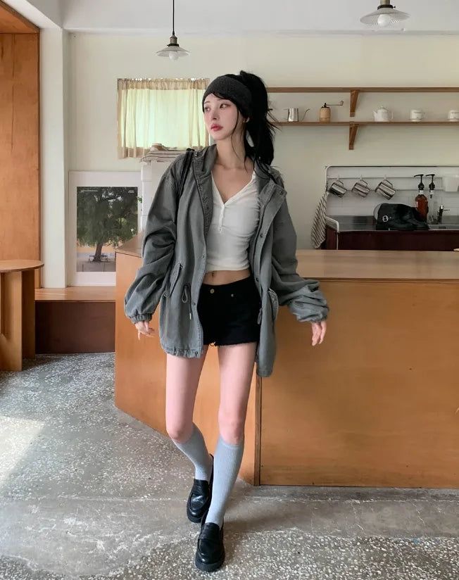 Pint Washed Short Hooded Field Jacket