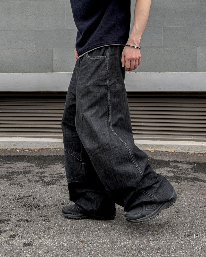 Evan Linen Curved Denim Pants
