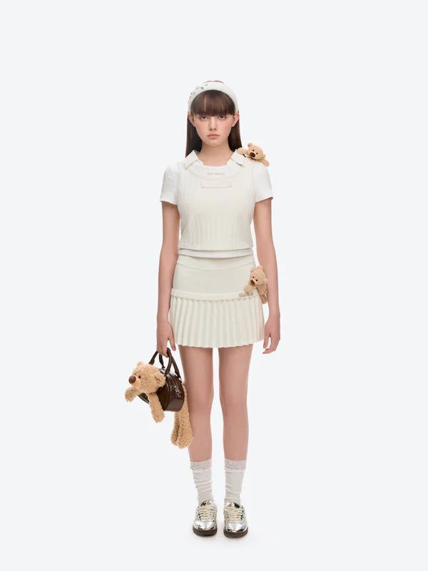 13DE MARZO Doozoo Knitted Pleated Skirt