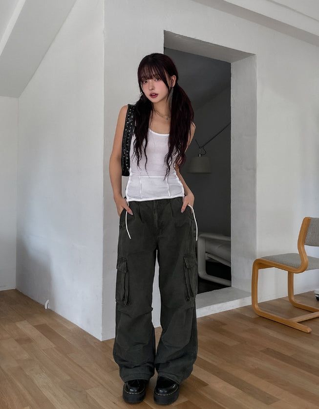 Theo Washed Double Pocket Cargo Pants