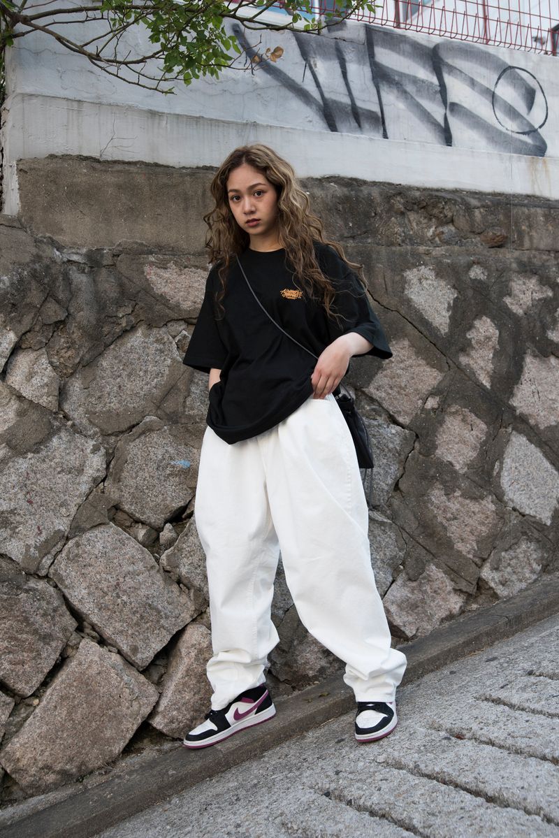 MBSRCOPT133 MID90 BAGGY COTTON PANTS IVORY