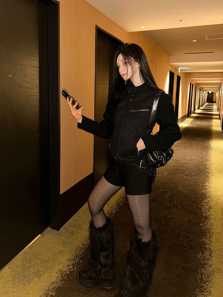 Dark Suede Bodyfit Jacket