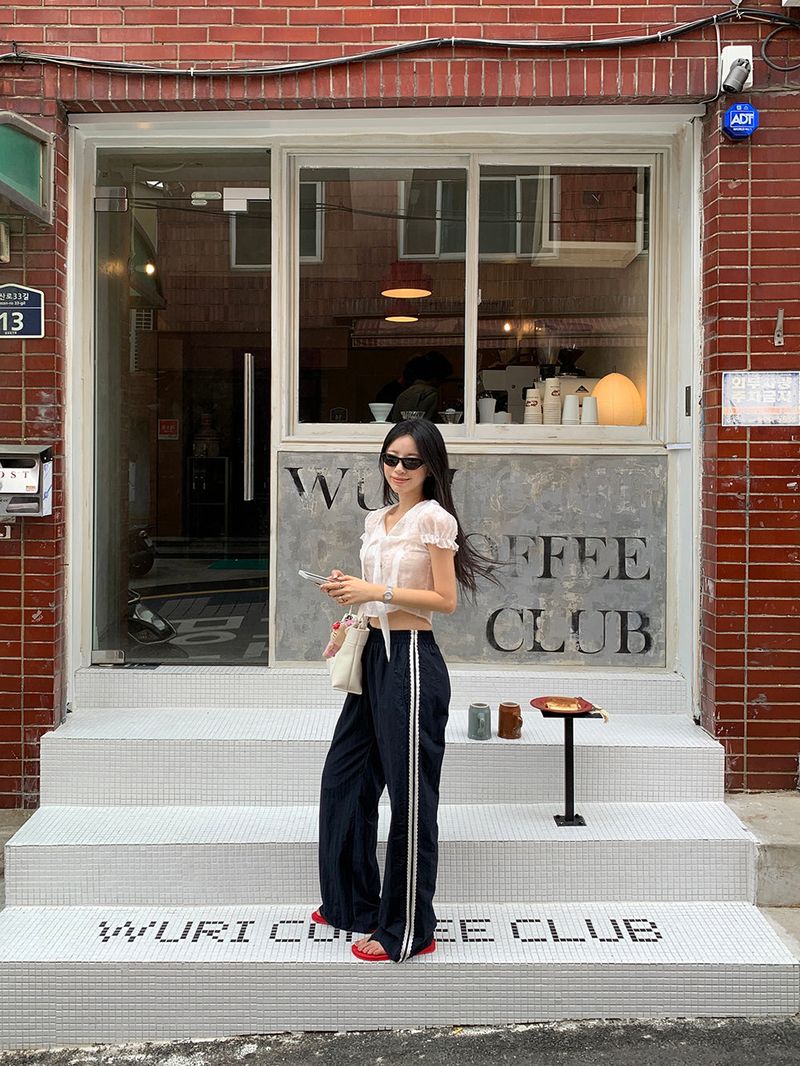 [MADE] Rollton nylon lace track bendable pants