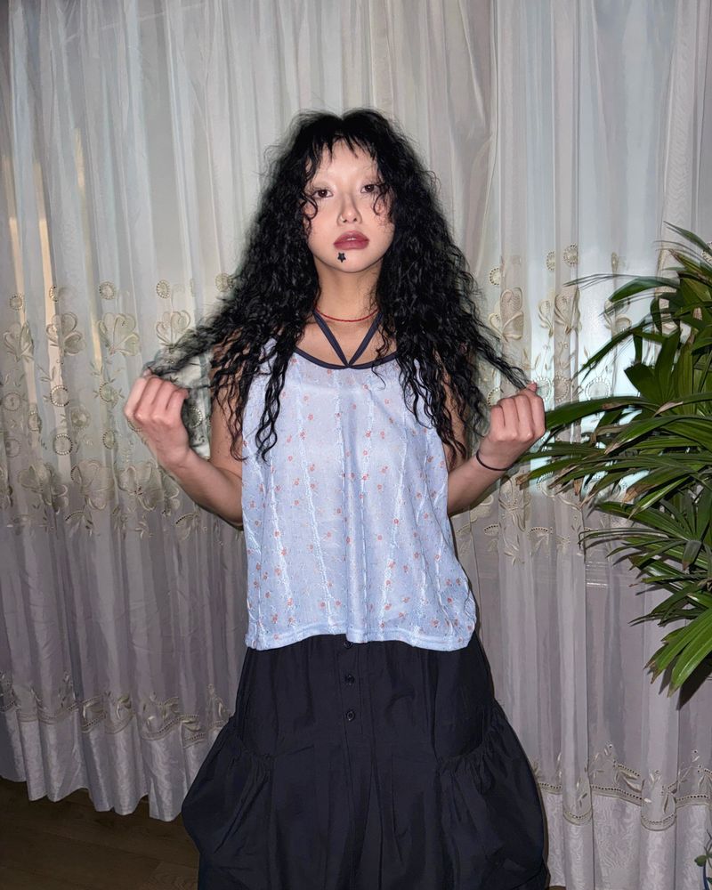 (3color) Frill Around Pocket Balloon Skirt