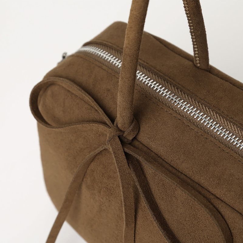 TWIN BAGUETTE SUEDE BAG (BROWN)