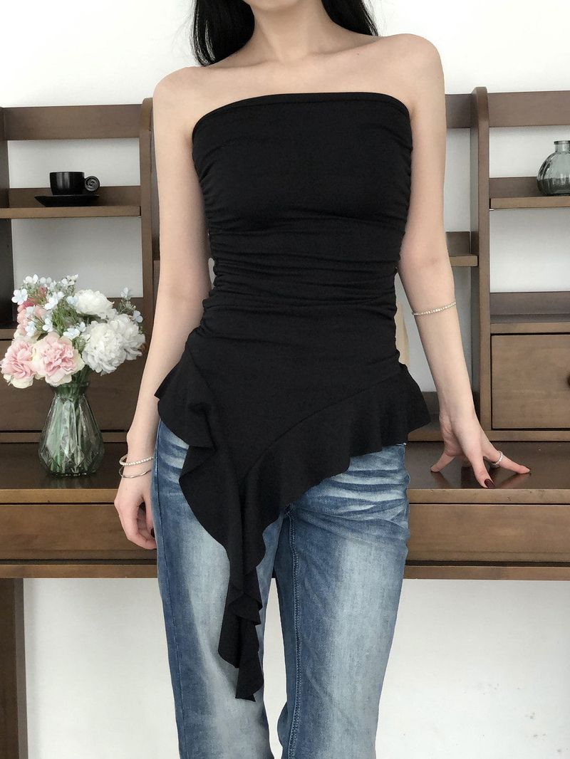 Frill Unbal Mini-dress