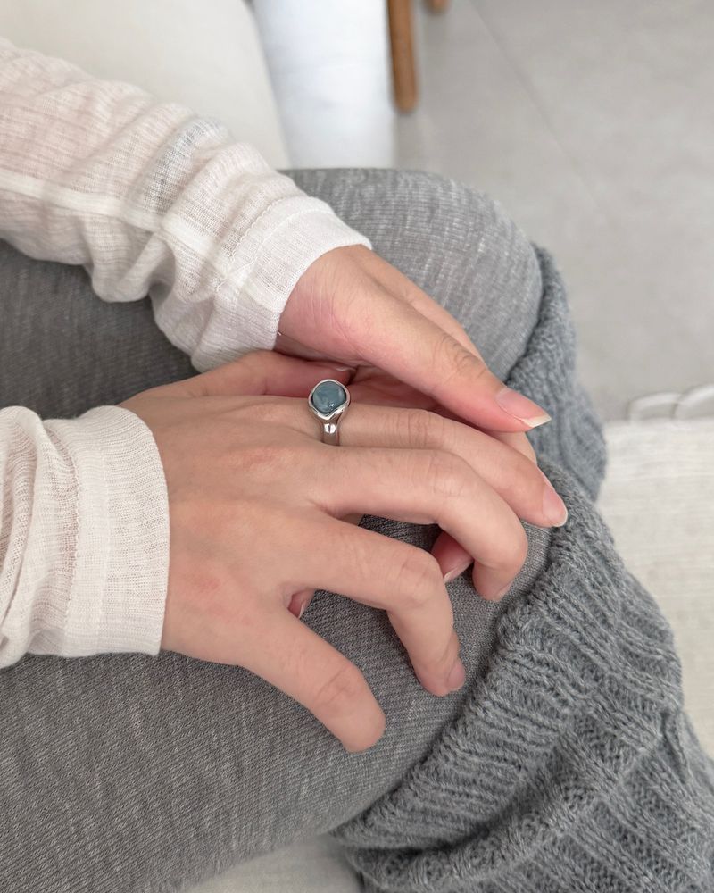 Marble Bezel Ring