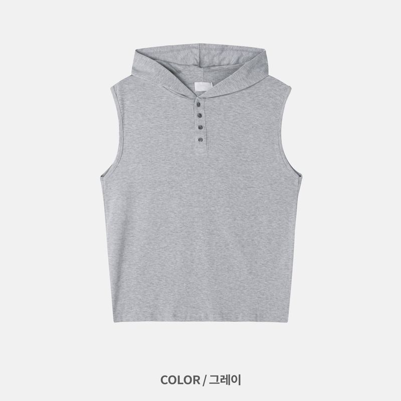 Arm Sleeveless Hooded Top
