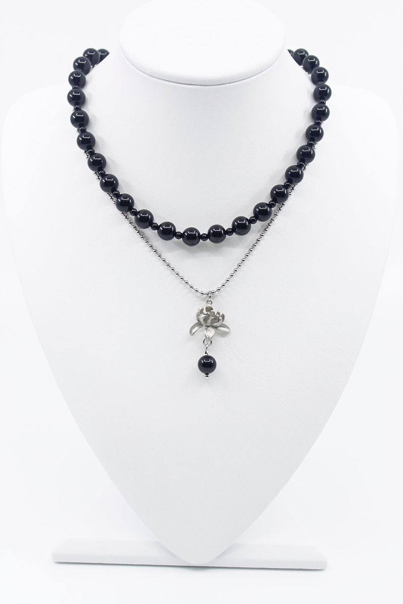 紅煙 Suryeon necklace (2way) (Black/Blue)