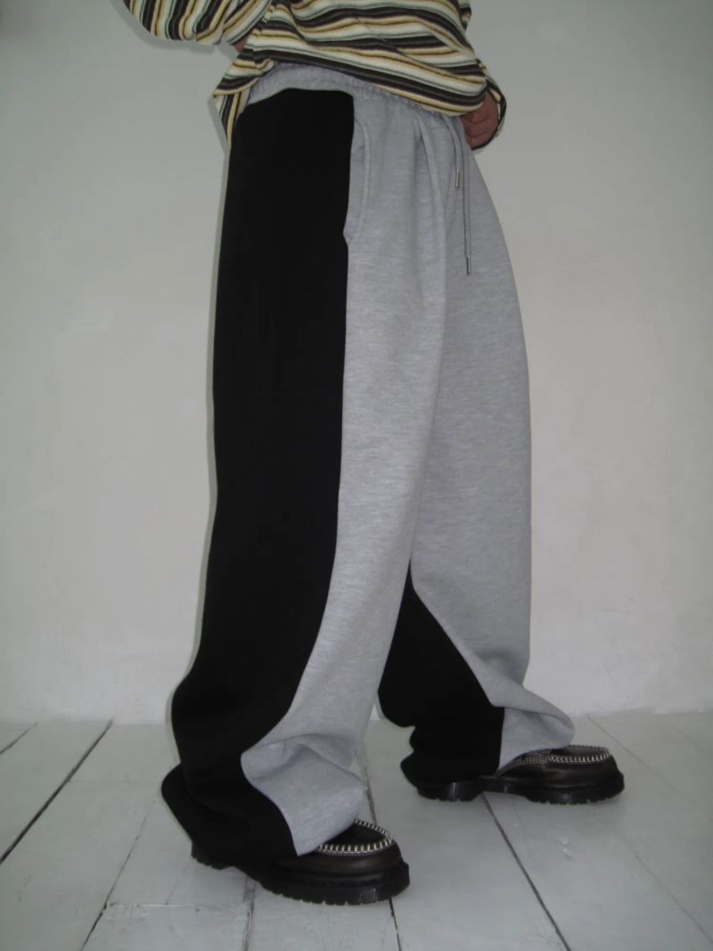 [UNISEX] 100 カラー ブロック スウェットパンツ (2 Colors)