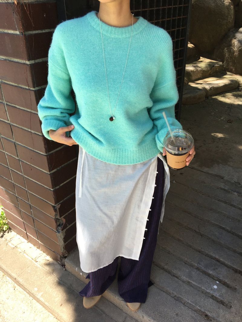 Milky button-up layered skirt (2color)