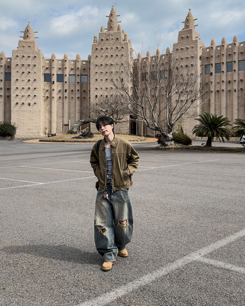 Roy Distressed Wide Denim Pants