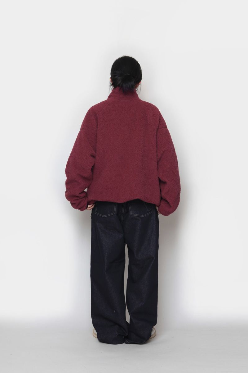Flower Boa Fleece Zip-Up