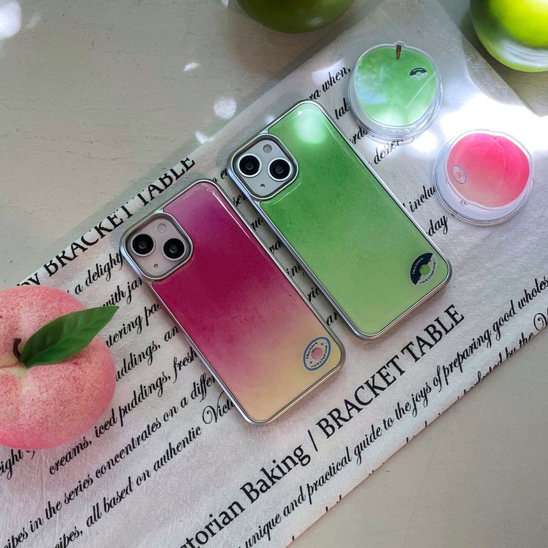 [MADE][Epoxy Silver Bumper Case] Peach Case