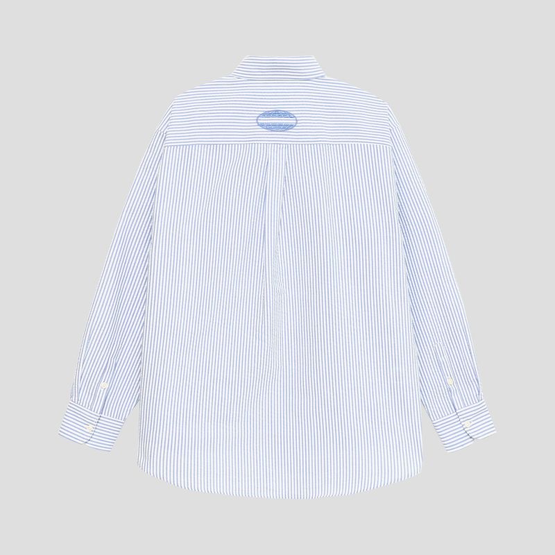 PARAGRAPH HERITAGE OVAL CHECK SHIRT - SKY BLUE STRIPE