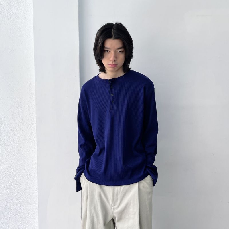 Ribbed Henley Top