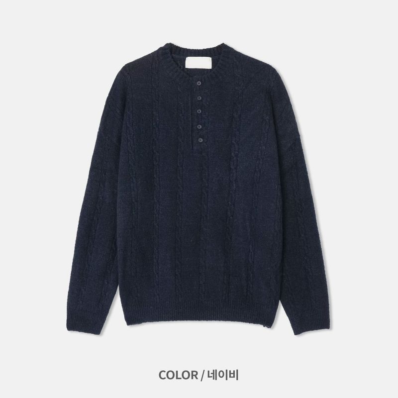 Fringe Henley Neck Knit Sweater (3 Colors)