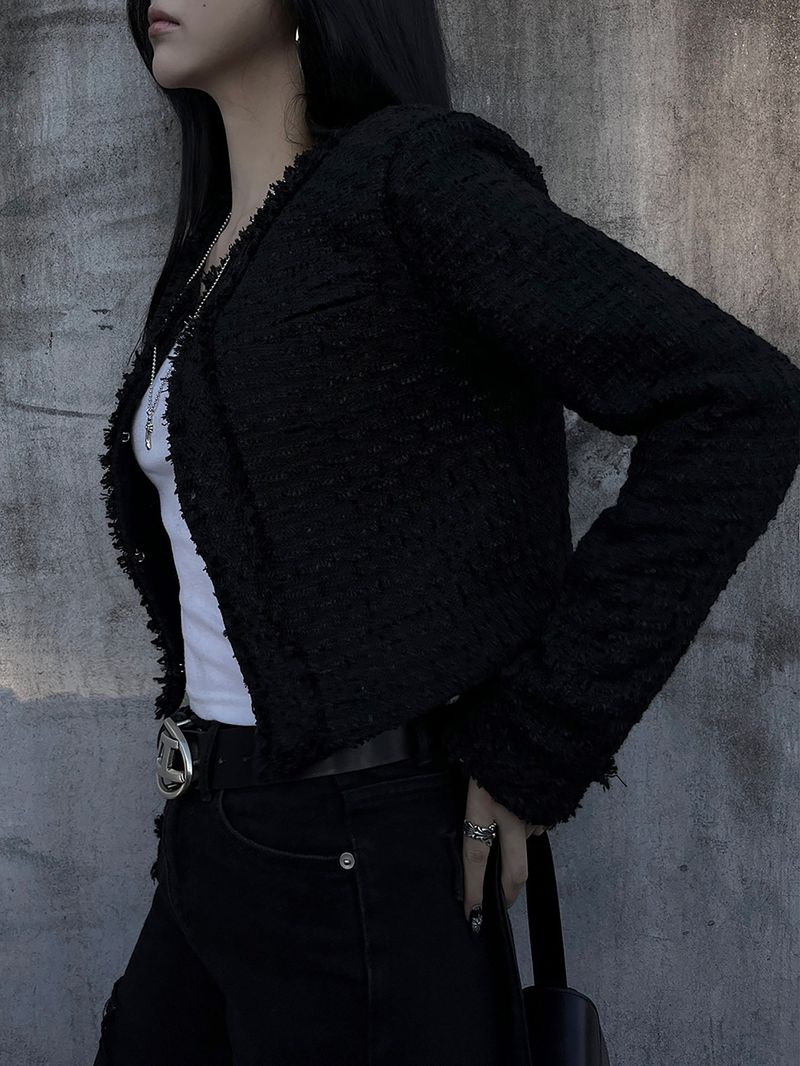 cropped tweed jacket (2color)