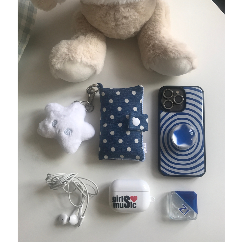 comfy wallet - dot denim