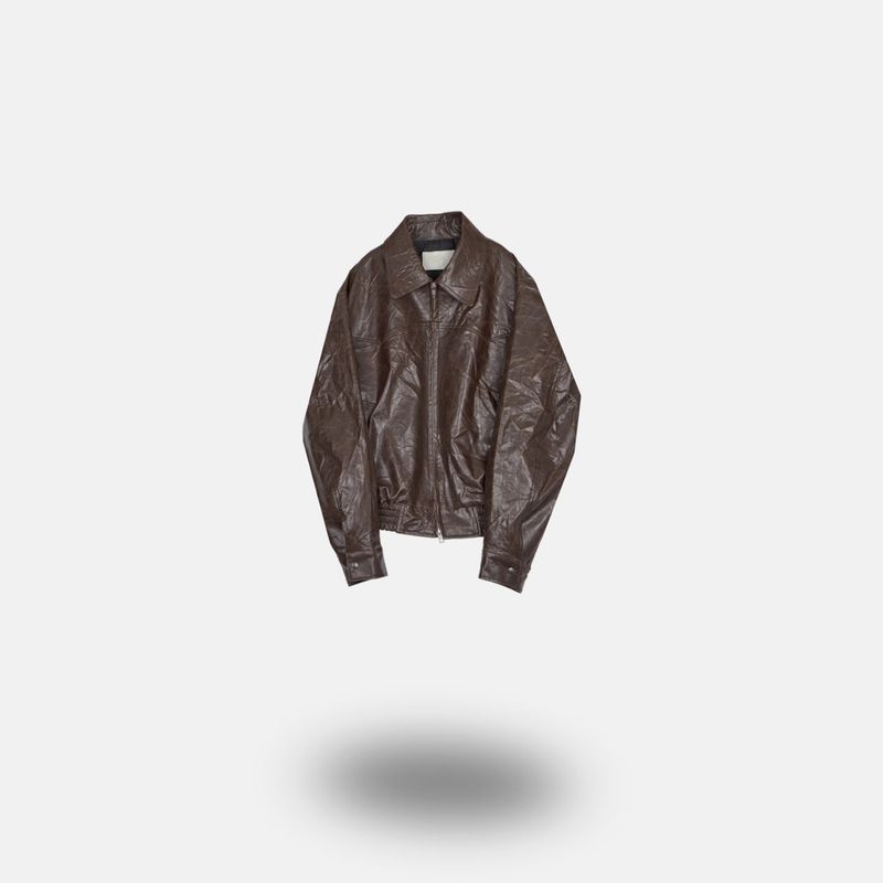 Chelo Wrinkled Leather Jacket (2color)