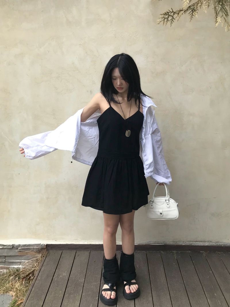 Roen Pintuck Layered Slip Mini Dress