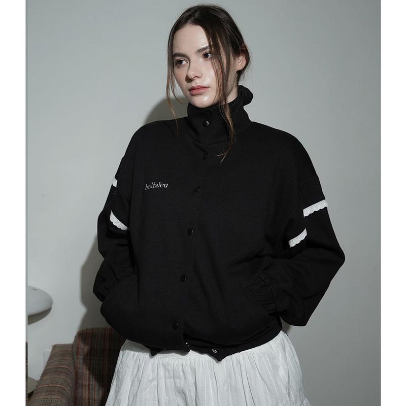 COTTON LACE BOMBER JACKET