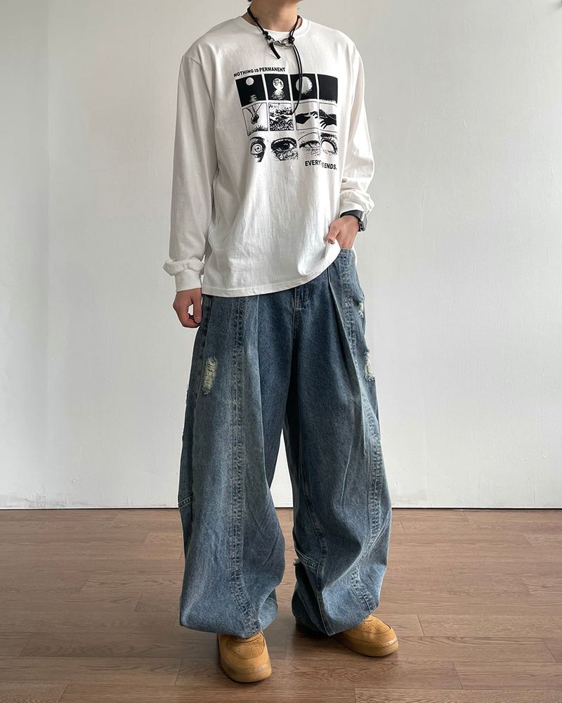 Frey Fold Denim Pants