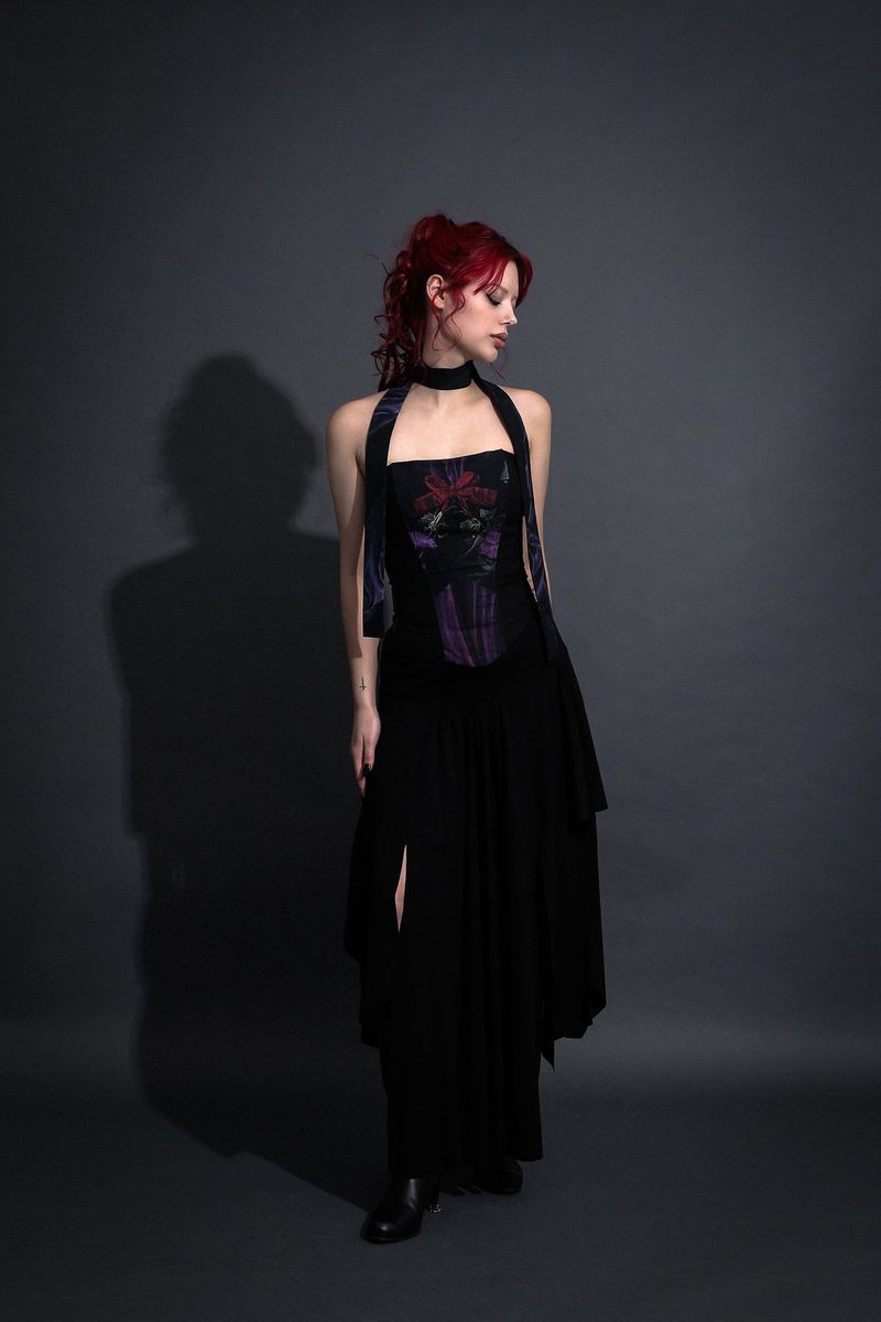 ASYMMETRIC SHIRRING SKIRT #BLACK