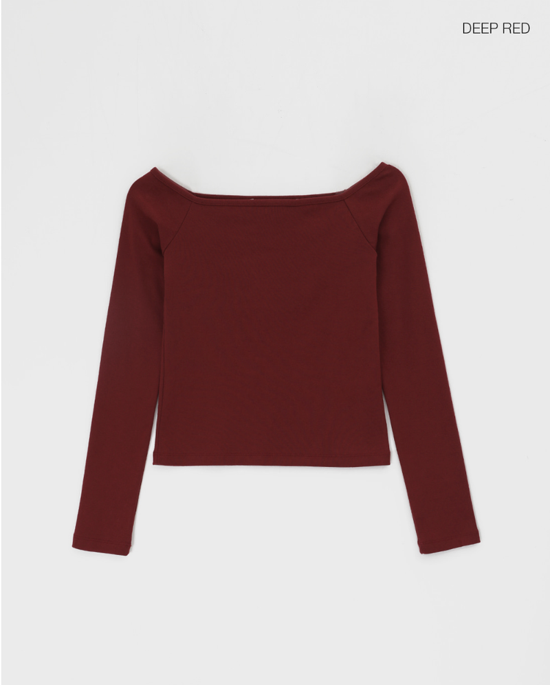 [B-BASIC] Standard Off Shoulder Long Sleeve Tee