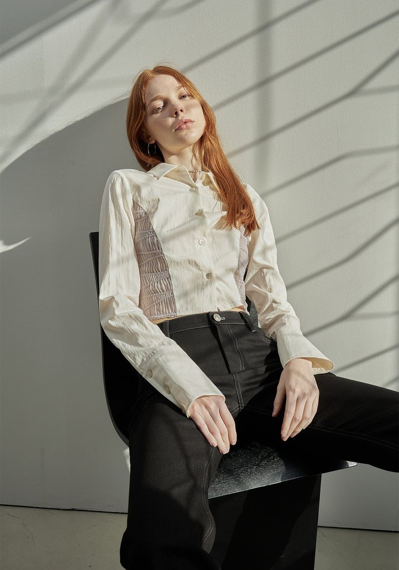 WAVY CROPPED SHIRT