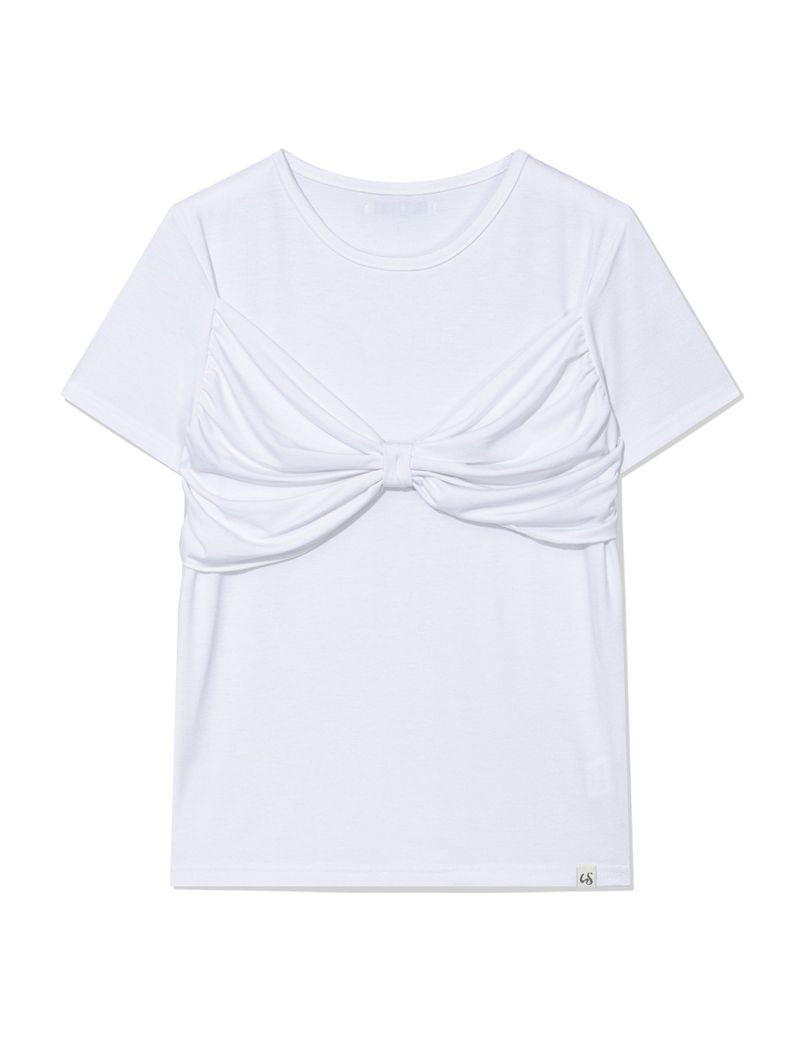 RIBBON T-SHIRT(WHITE)