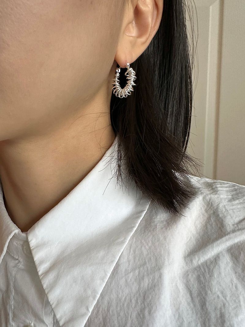 [925silver] Spring effect earring