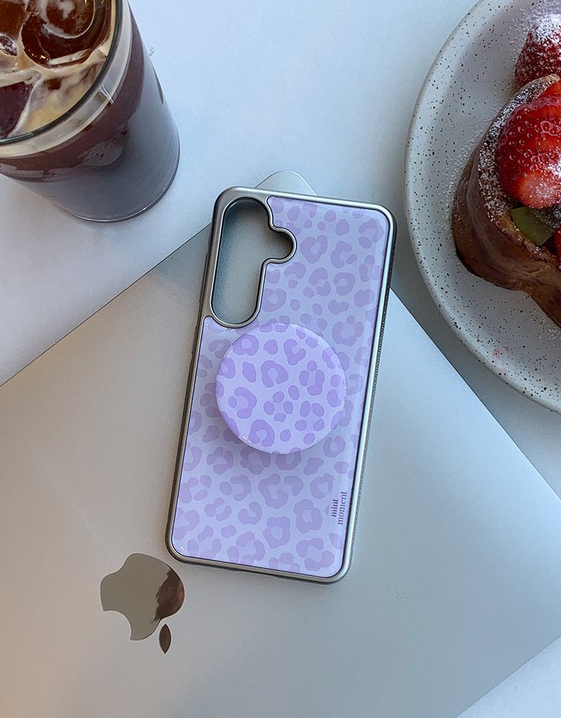 [MADE] ラベンダーレオパード エポキシ MagSafe対応 スマホグリップ