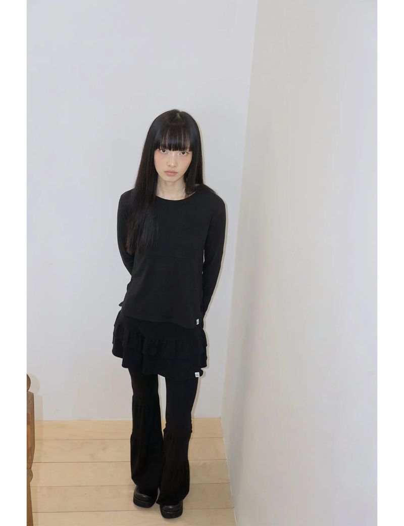 BACK RIBBON T-SHIRT(BLACK)