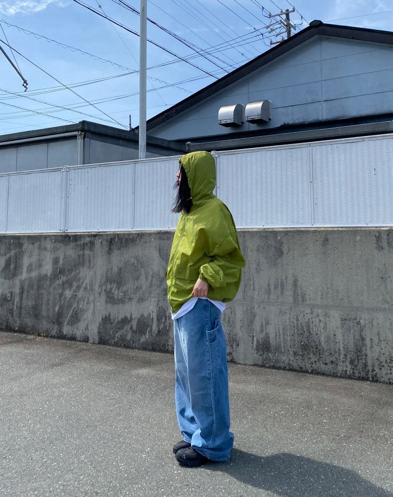hoody nylon wind breaker (green)