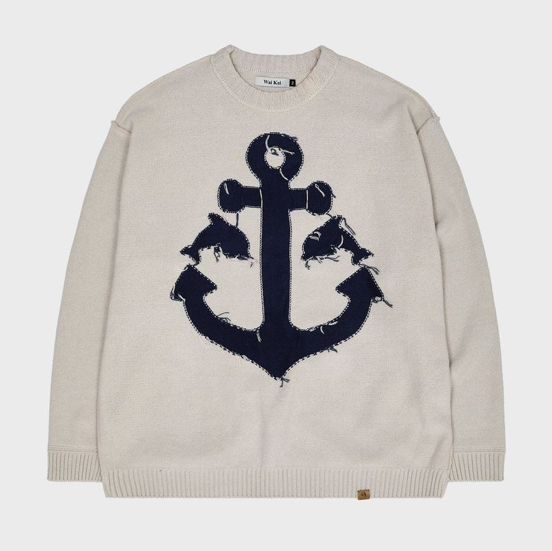 Marine reversible graphic knit