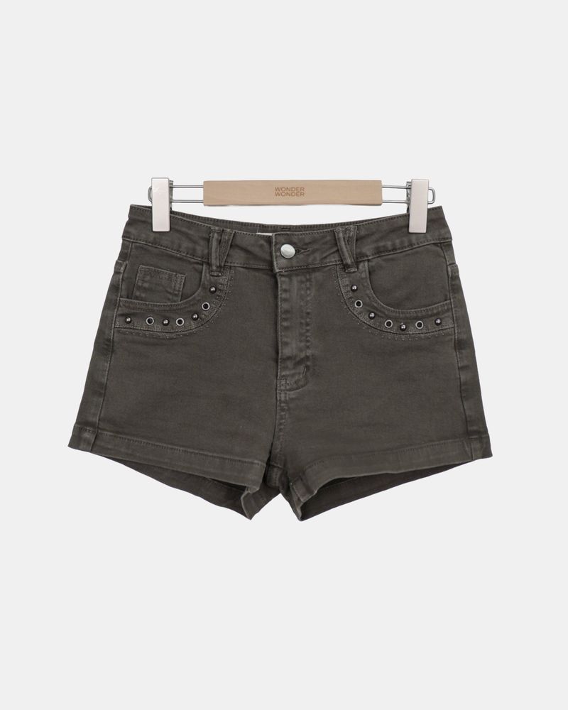 Qupen Washed Cotton Shorts