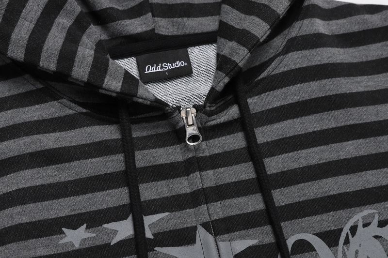 In The Nineties Stripe Hooded Zip-Up