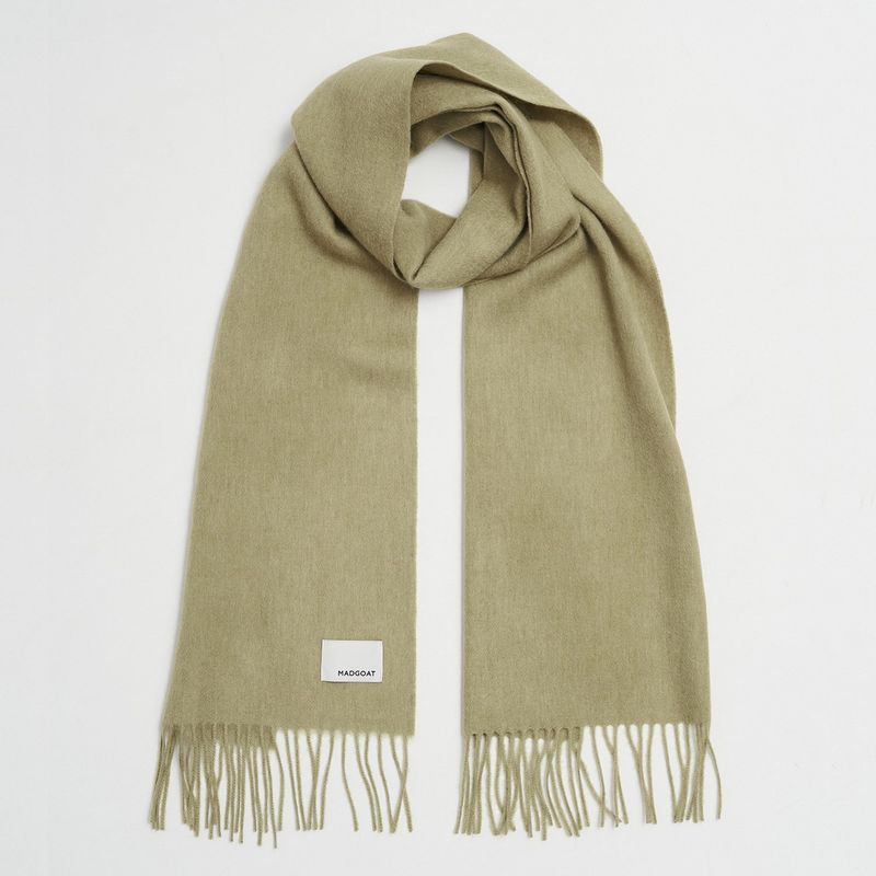 Wool Woven Scarf Solid_Olive