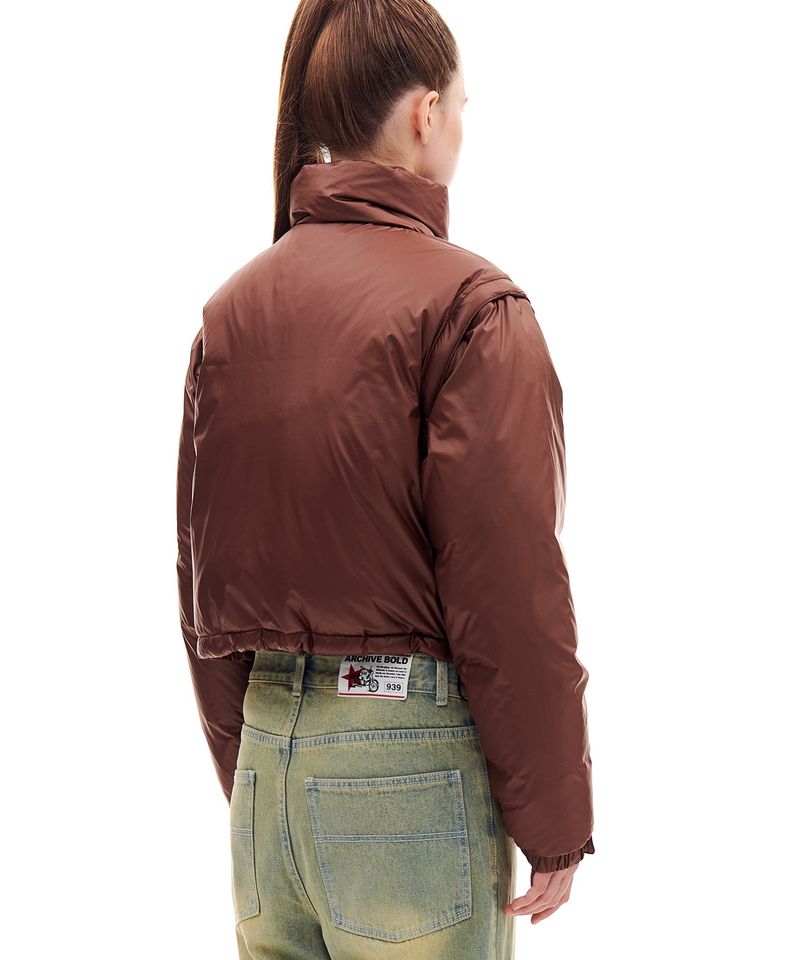 939 DETACHABLE CROP DOWN JACKET (BROWN)