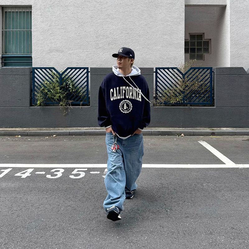 Real balloon washed denim pants