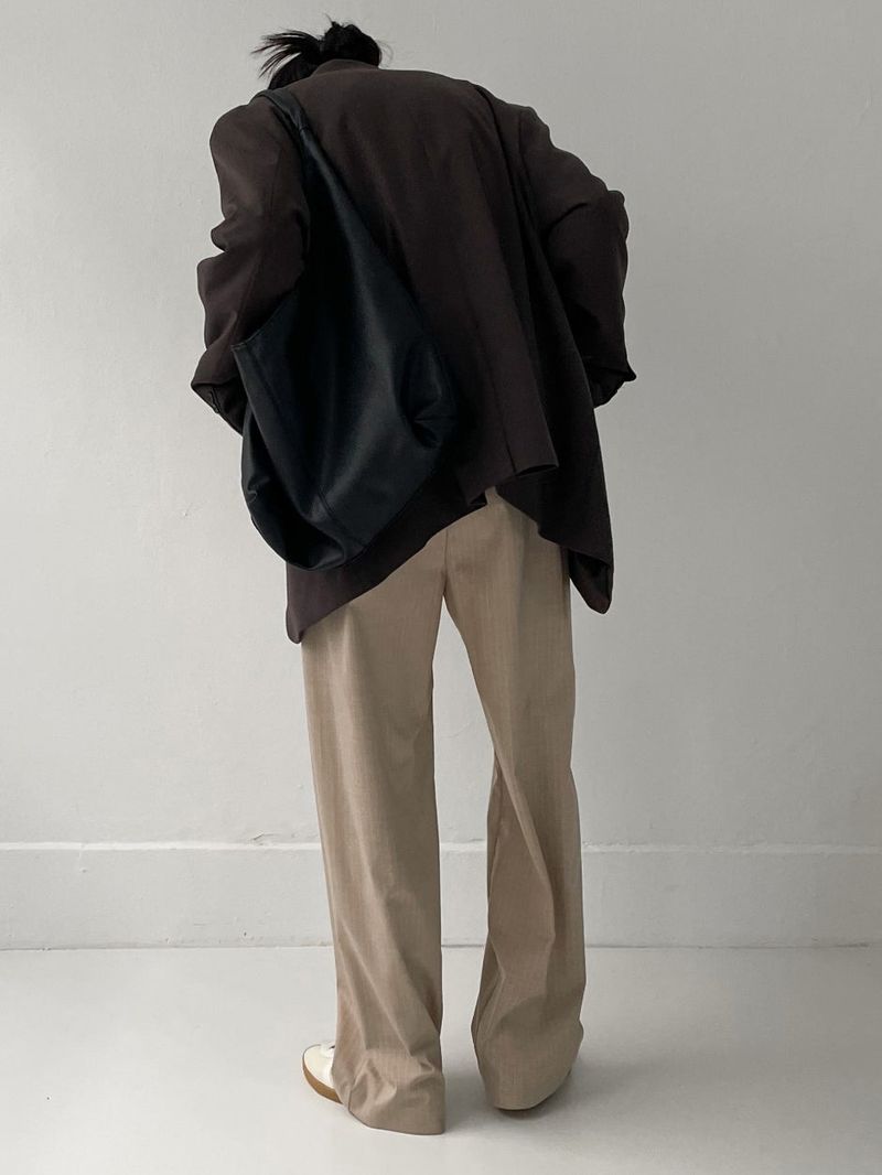 [unisex] Curved 3Button Over Fit Blazer Jacket