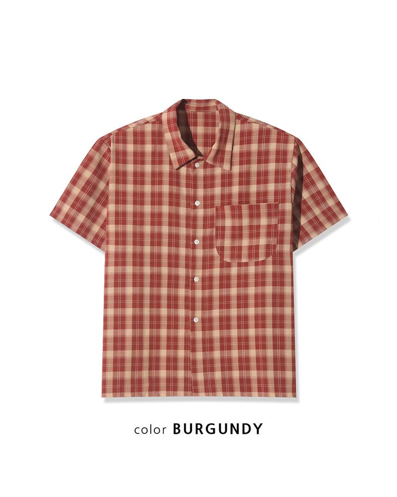 Rendro Square Check Half Shirt