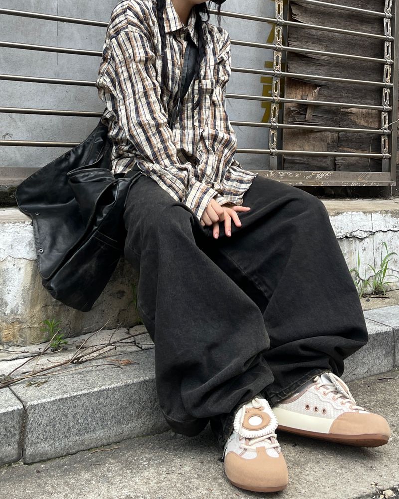 Darky wide balloon denim pants