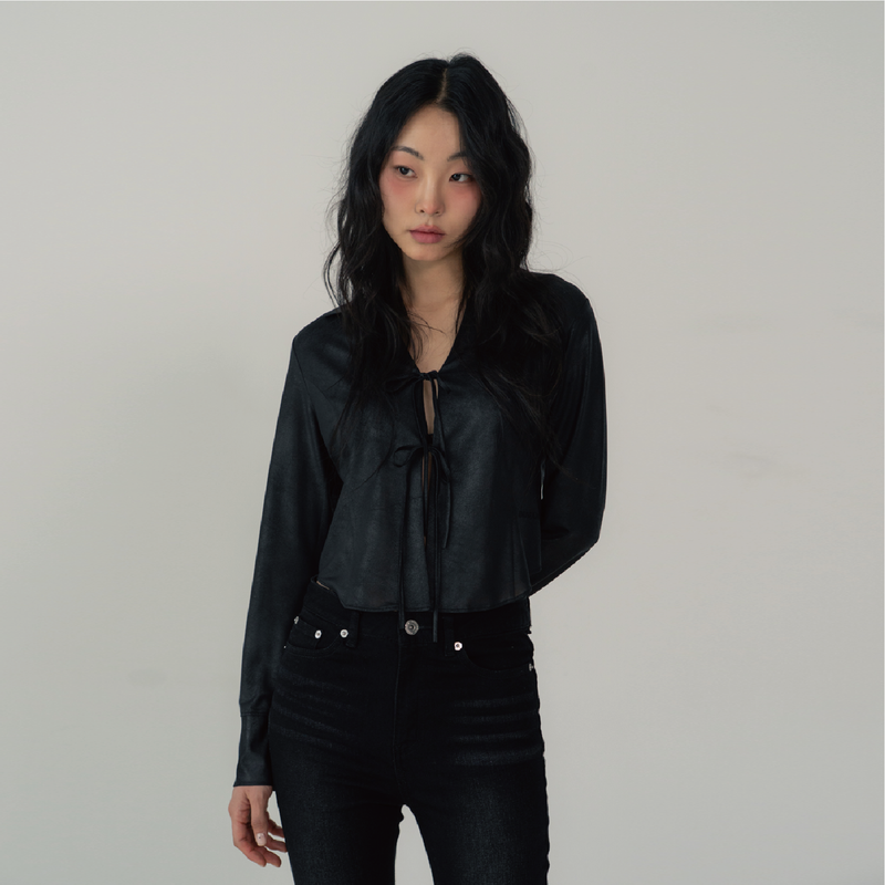 ZIZEMUSEUM（ジゼミュージアム）の「RIBBON WESTERN SHIRTS (BLACK)（Tops）」