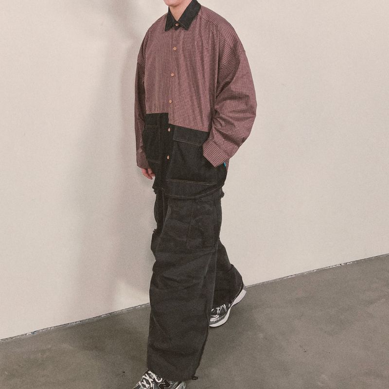 switch panel check shirt_black
