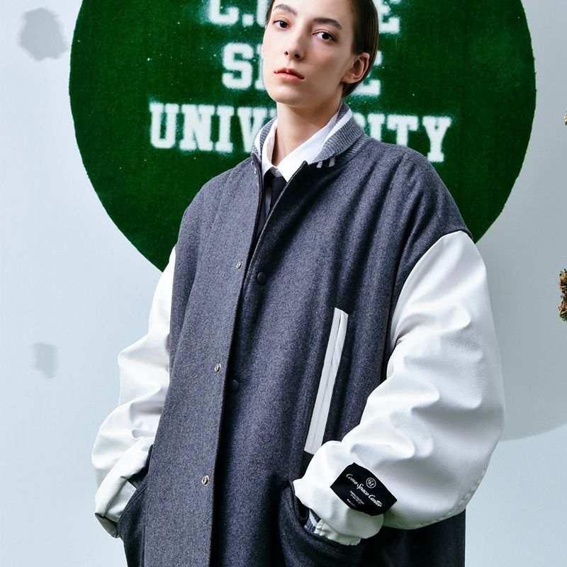 Reversible Wool-Blend Varsity Coat