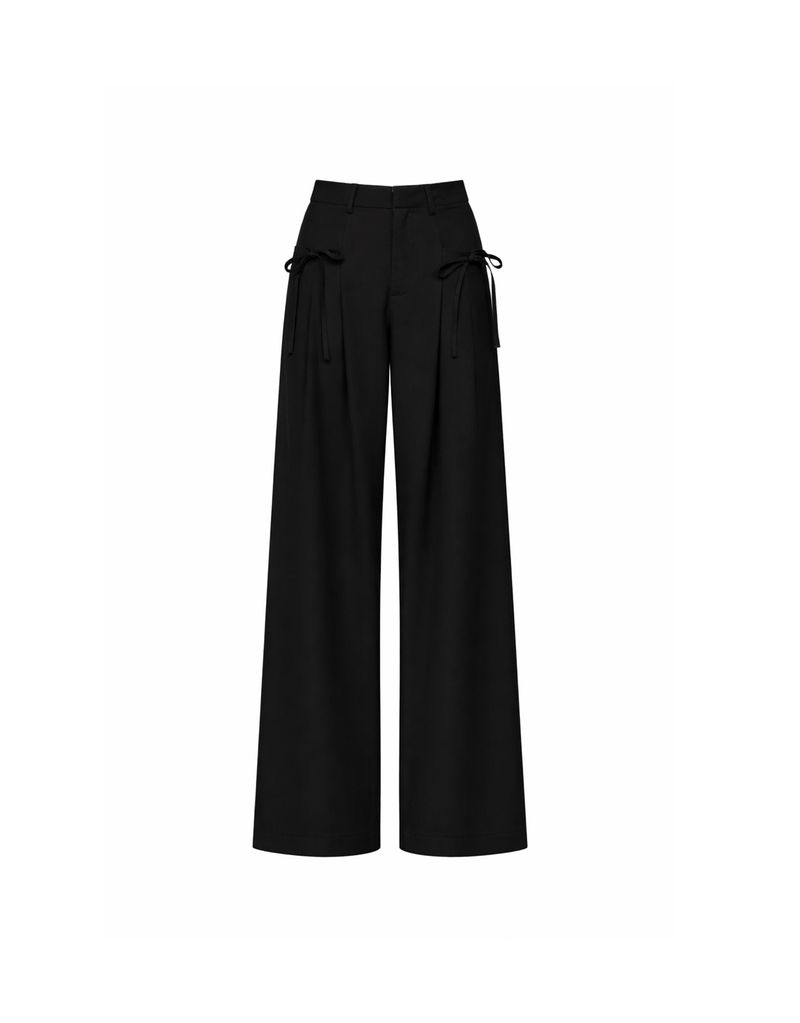 TWEEDY-A（ツウィーディア）の「ルチアリボンピンタックワイドパンツ ブラック（パンツ）」